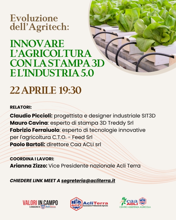 EVOLUZIONE DELL&#039;AGRITECH - UN EVENTO TARGATO ACLI TERRA