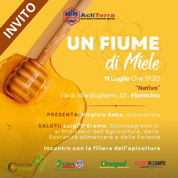 ACLI TERRA, “UN FIUME DI MIELE”: A FIUMICINO UN EVENTO DI PROMOZIONE DELLA FILIERA DELL’APICOLTURA