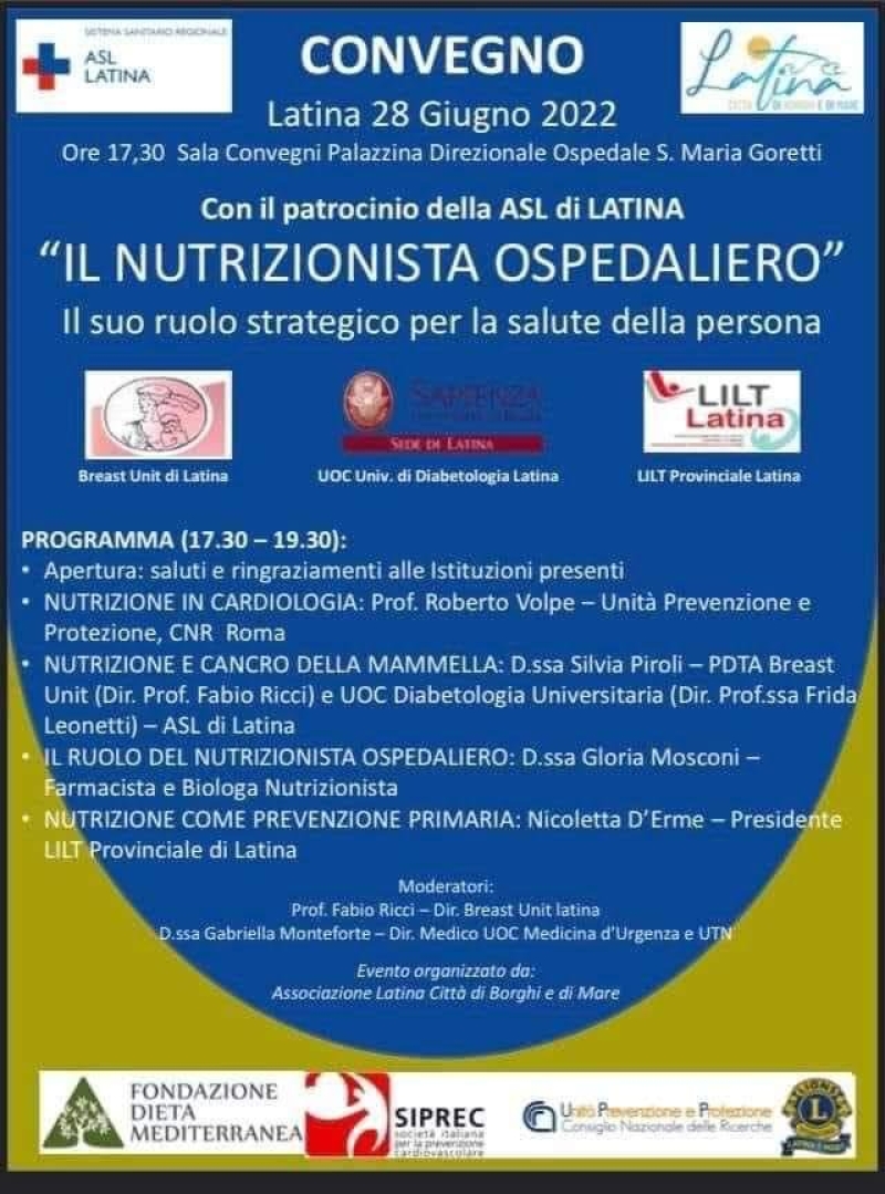 NUTRIZIONE in CARDIOLOGIA e nel TUMORE della MAMMELLA: Esperti e nutrizionisti a confronto